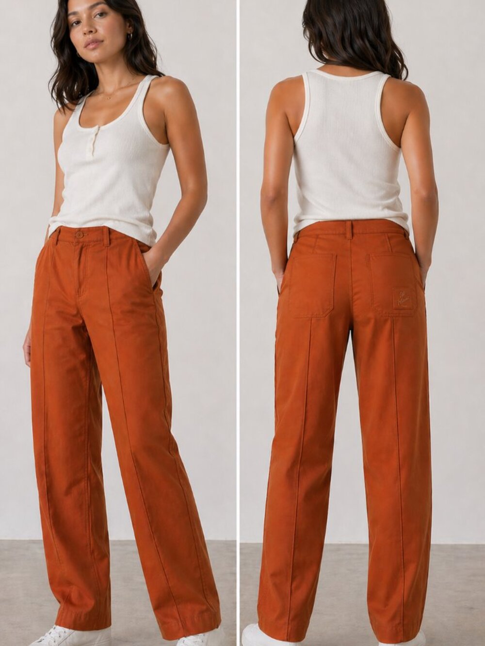 Maison Kitsuné Casual Pants Size 40 US 8 Spice Relaxed Trouser NWT - Picture 2 of 12